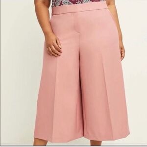 Lane Bryant Dusty Rose Wide-Leg Culotte Pants - SZ 14R